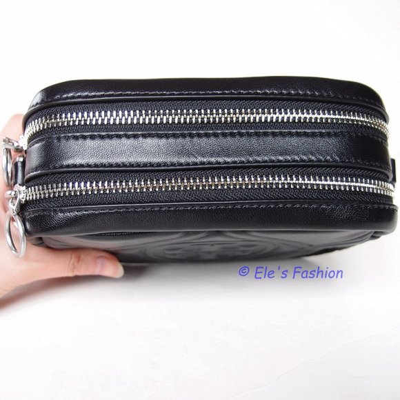 ❤️ NWT Tory Burch Perry Bombe Mini Puffy Leather Crossbody Bag BLACK Authentic - Picture 11 of 14